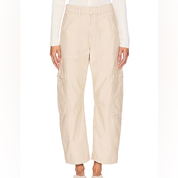 Citizens Of Humanity Cream Wide Leg Jeans